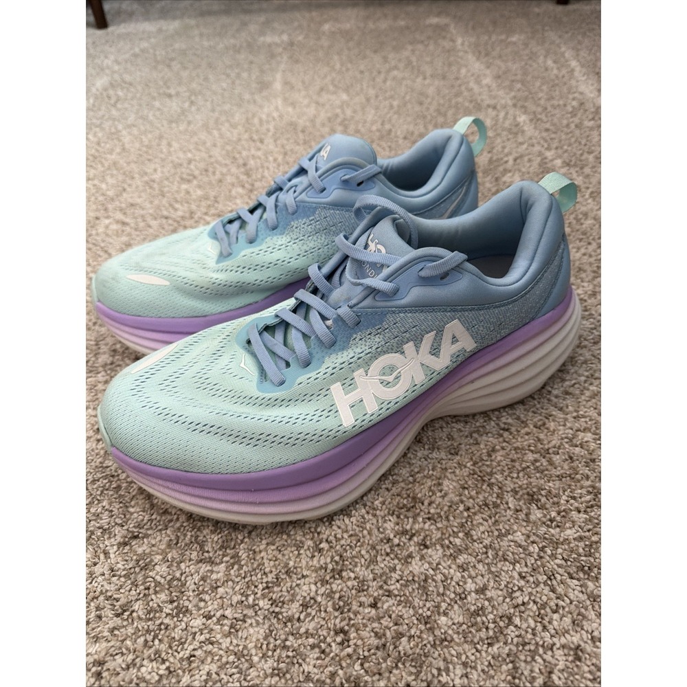 Hoka Bondi 8 Womens 11 Wide Running Shoes Airy Blue Sunlit Ocean 1127954 ABSO
